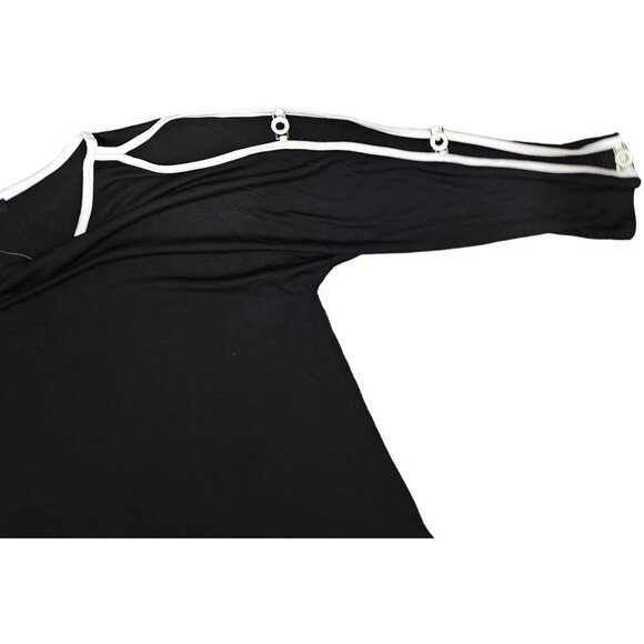 Cable & Gauge Long Sleeve Top Black‎ & White Trim Size M/M/M (RN# NB1Q543) - Picture 4 of 10
